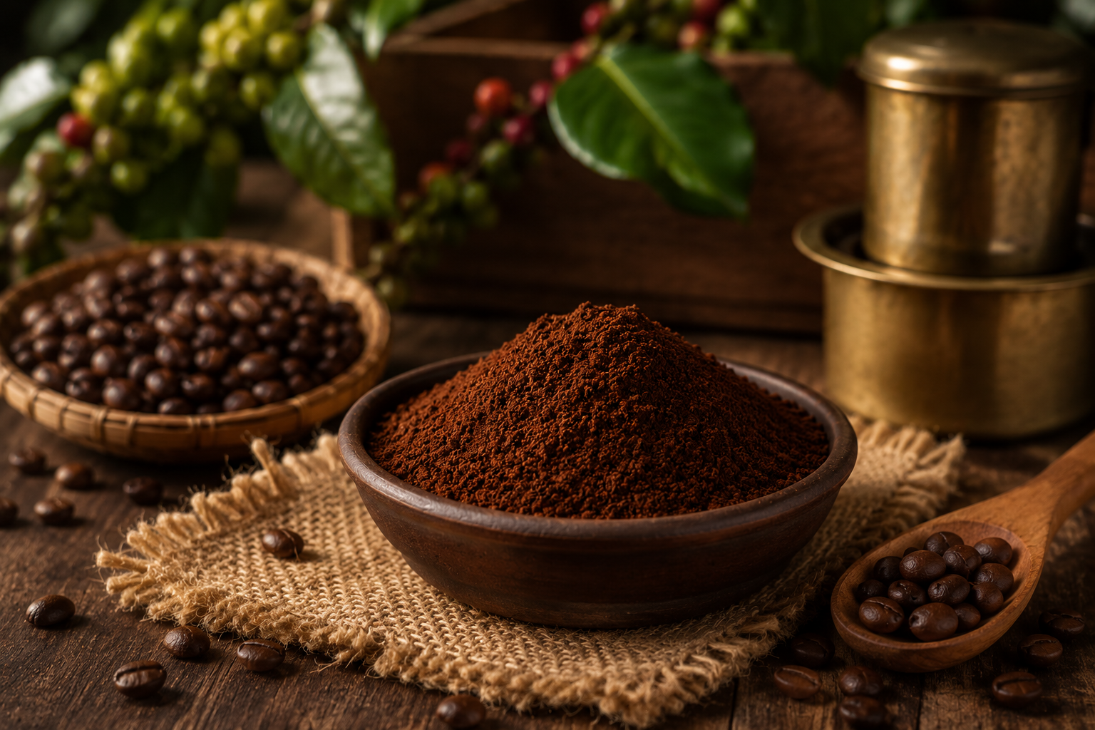 Freshly ground Coffee Powder from Malenadu Malige